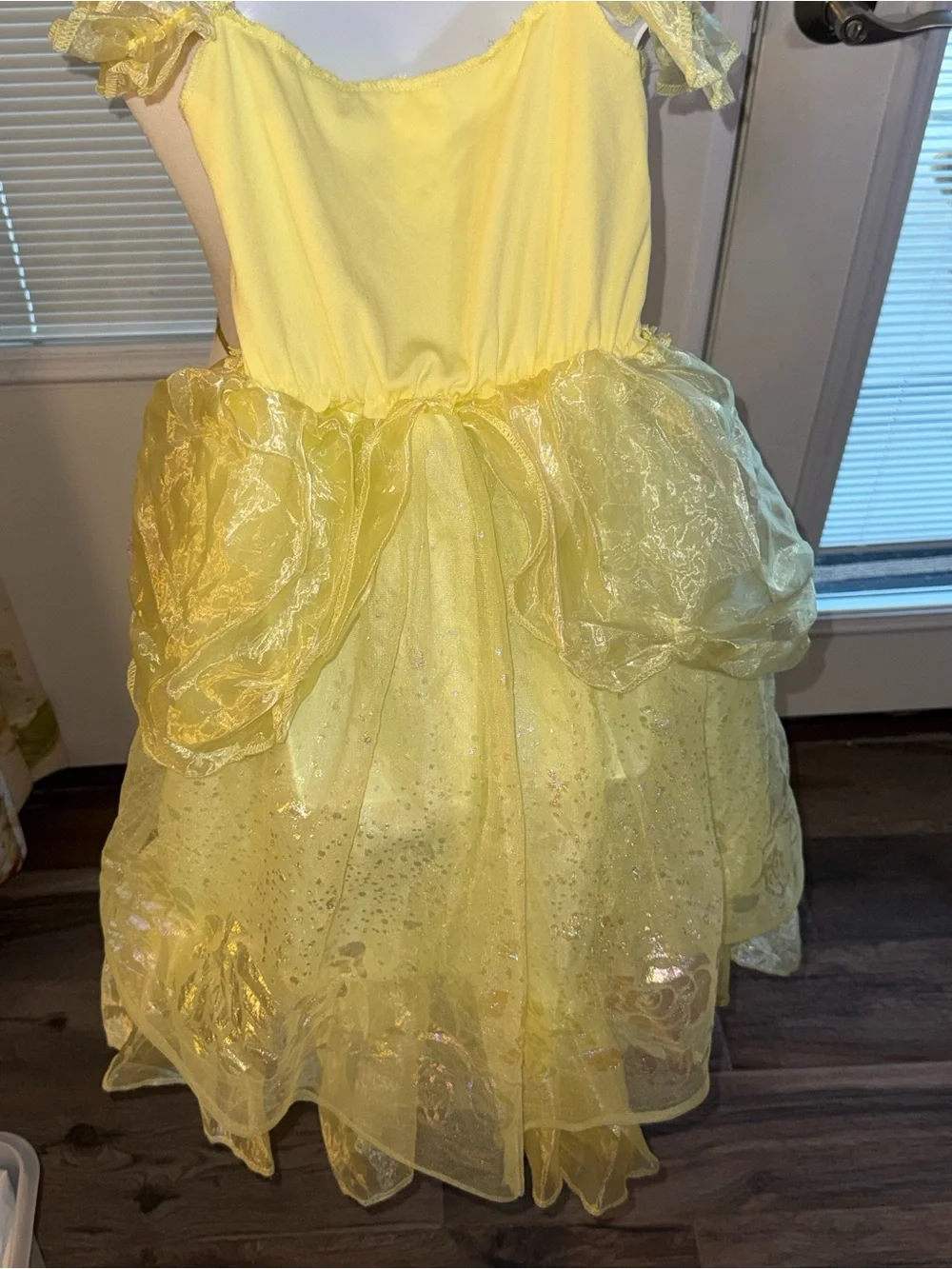 Disney Belle Yellow Princess Kids Costume with Pink Trim